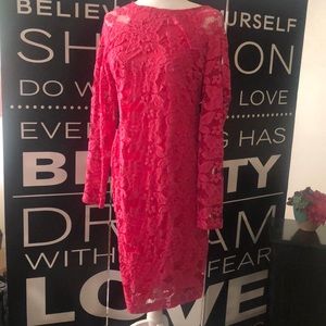 Hot pink lace dress/ Bisou Bisou